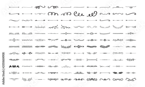 Botanical Divider Separator and Decorative Line Vector Bundle