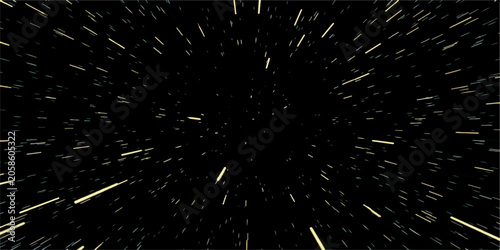 Slika na platnu Warp speed tunnel with light streaks conveying motion and speed across the vastness of space