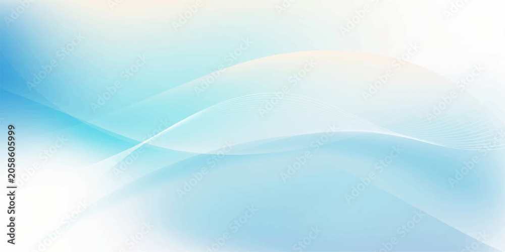 Fototapeta premium Abstract flowing lines of soft blue and white create a serene and gentle background, evoking a sense of calm and purity.