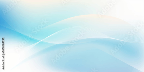 Tableau sur toile Abstract flowing lines of soft blue and white create a serene and gentle background, evoking a sense of calm and purity