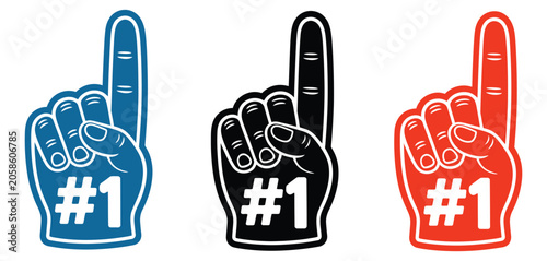 Canvastavla Foam Finger Number One Hand Symbols Representing Sports Enthusiasm, Crowd Suppor