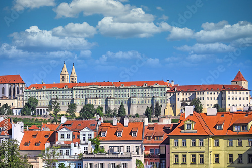 Lobkowicz Palace and Old Royal Palace in Prague Castle Complex with Lesser Town Rooftops