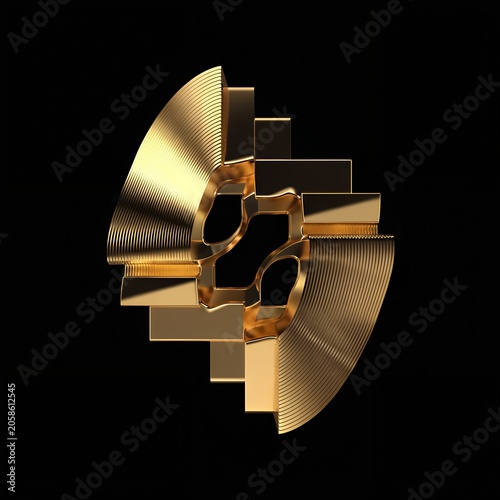 Luxury Gold Geometric Abstract Isolated on Dark Background – Premium Modern Metallic Design