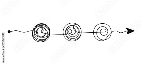 Photos Abstract Simplifying Tangle Line Path Vector – Continuous Chaos to Order Progres