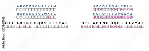 Valokuva Animal cipher code activity puzzle with letters and symbols