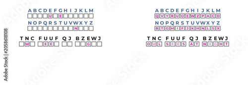 Fotografía Animal cipher code activity representing letter substitution concept