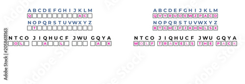 Vászonkép Animal cipher code activity visual representation concept