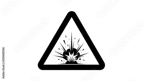 Explosion Hazard Warning Sign Symbol Icon in Black and White for Industrial Safety