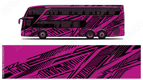 Εκτύπωση καμβά Magenta Tourist Coach Bus Vehicle.