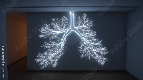 Glass Bronchiole Tree Design with Branching Limbs