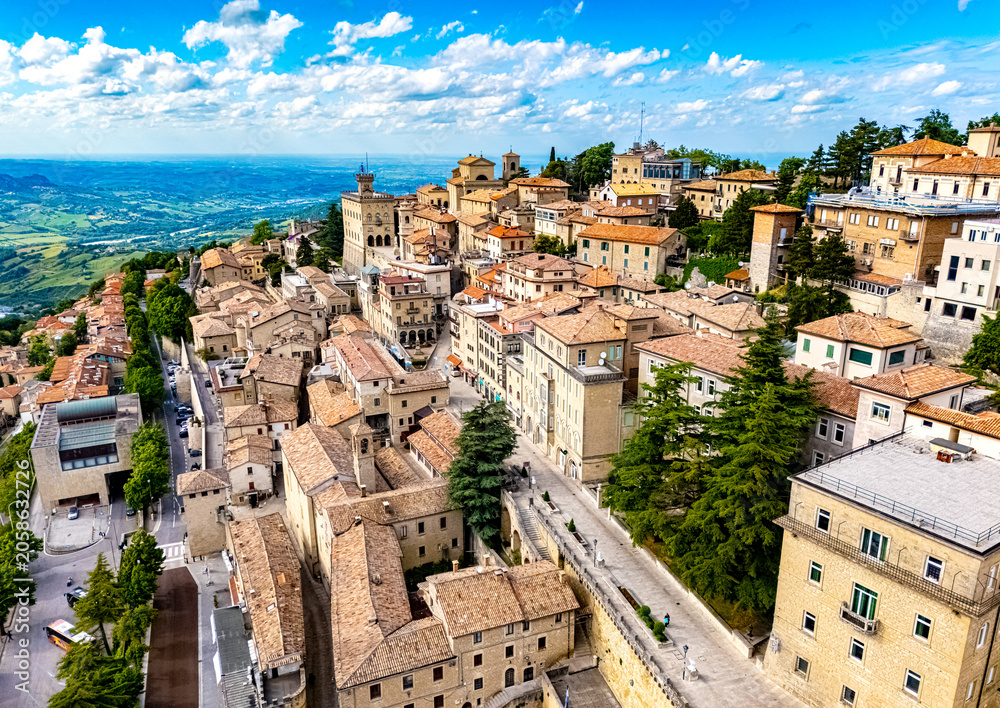 Fototapeta premium View of San Marino, a microstate on the Italian Peninsula