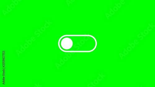 White Toggle Switch Icon Animation on Green Screen