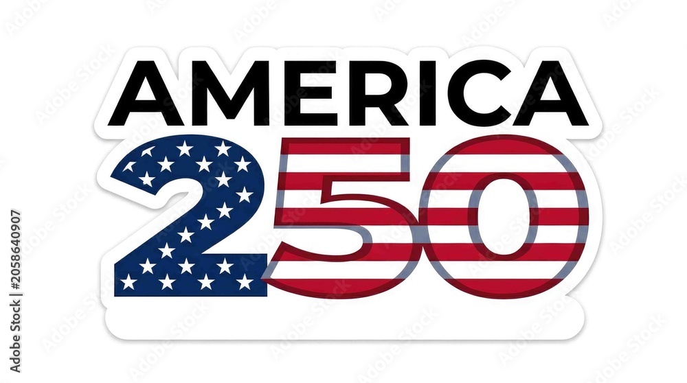 Fototapeta premium America 250 logo design patriotic bicentennial celebration graphic