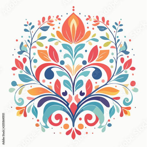 Colorful Floral Mandala Design