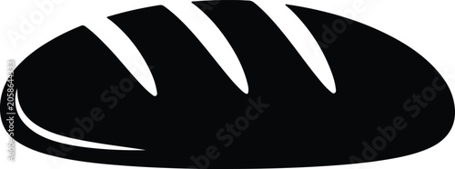 Картината върху платно Silhouette vector fresh crusty loaf of bread simple icon design