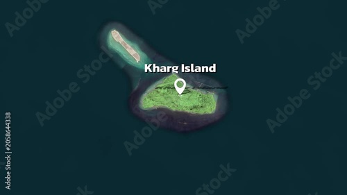 Kharg Island Iran Map Animation – Geographic Visualization in the Persian Gulf. Animated map visualization of Kharg Island, Iran, in the Persian Gulf.