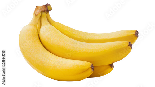 Fotografie Bunch of ripe yellow bananas, isolated on transparent background