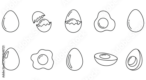 Bild auf Leinwand Eggs In Various Stages Flat Vector Illustration On White Background