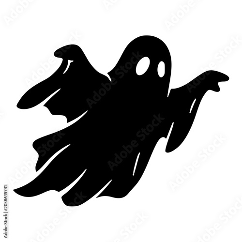 Classic floating sheet ghost silhouette for halloween