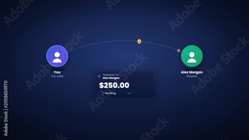 Money sent instantly between digital wallets with transfer complete confirmation animation