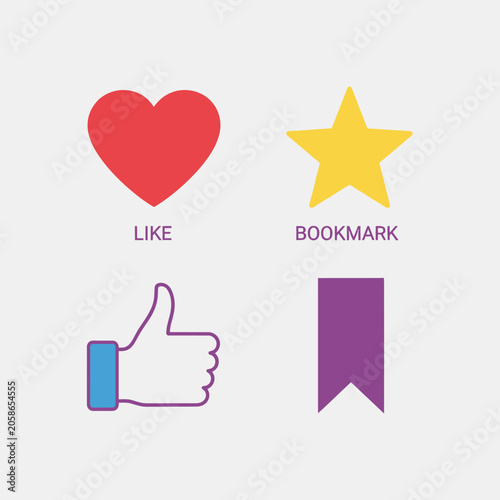 Social media engagement and feedback vector icons
