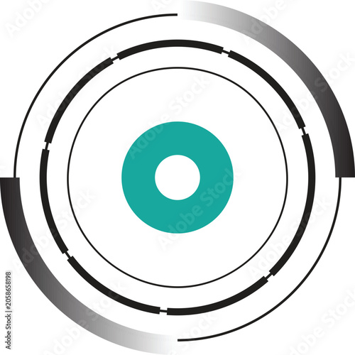 Futuristic abstract circular, sphere HUD digital UI/UX interface border vector illustration