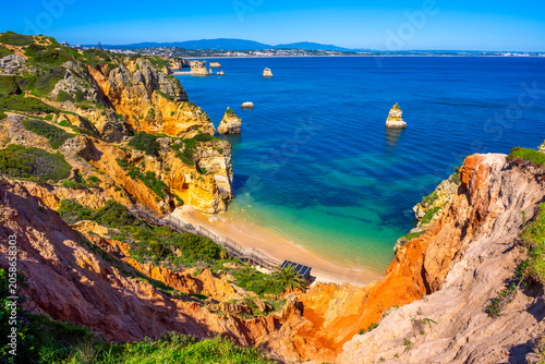 Stairs leading to Praia do Camilo Beach in Lagos Algarve Portugal