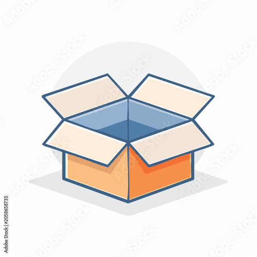 Open Cardboard Box Icon