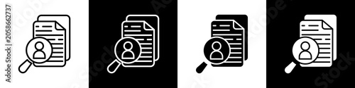Bild auf Leinwand Head hunting black and white icon design concept