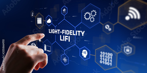 Fotografie LiFi Light Fidelity Wireless Communication Technology for High-Speed Data Transm