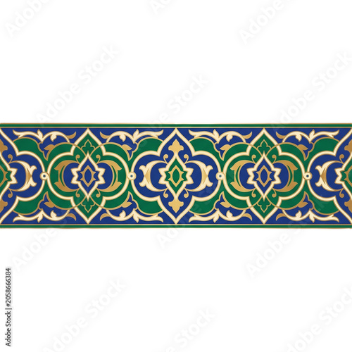 Islamic Geometric Pattern Border PNG Isolated on Transparent Background