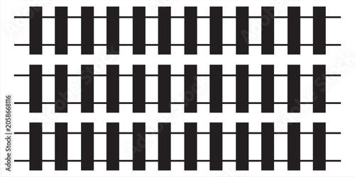 Foto fence, picket wood outline, silhouette fence panel, wooden fence clip art
