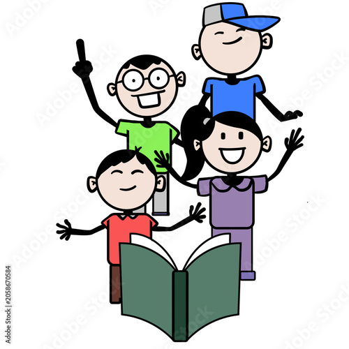 happy childrens reading