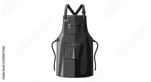 Obraz na plátně Black leather tool apron with pockets.