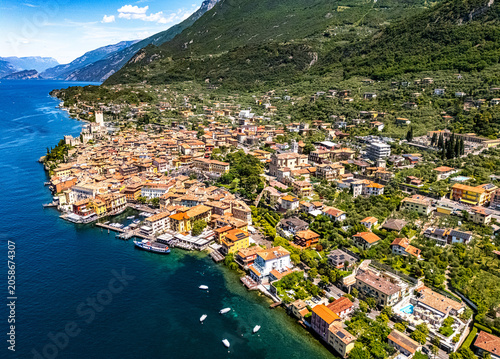 View of Malcesine on the shore of Lake Garda, Italy