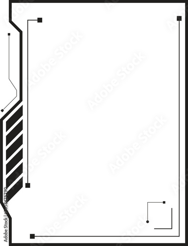 Futuristic abstract HUD digital UI/UX interface border vector illustration 