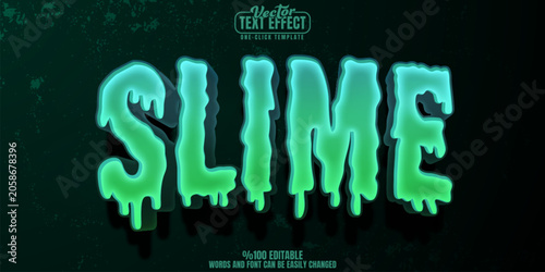 Obraz na plátně Slime editable text effect, customizable stinky and goo 3d font style