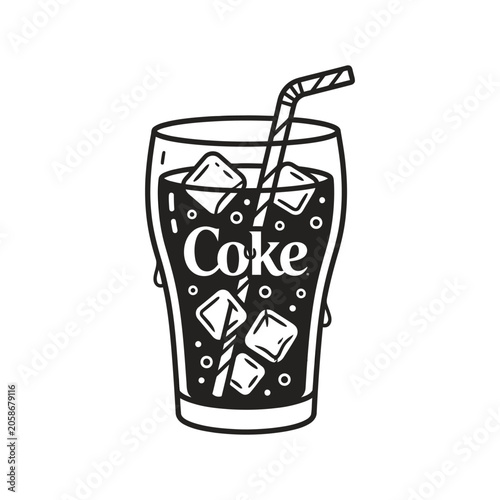 Bild auf Leinwand Coke outline icon.