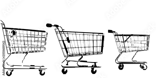Εκτύπωση καμβά Shopping Cart Silhouette