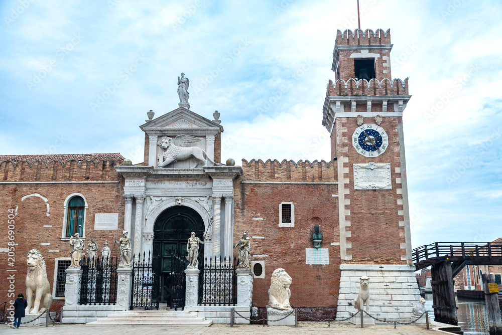 Naklejka premium Venetian Arsenal in Venice or Venezia, Italy