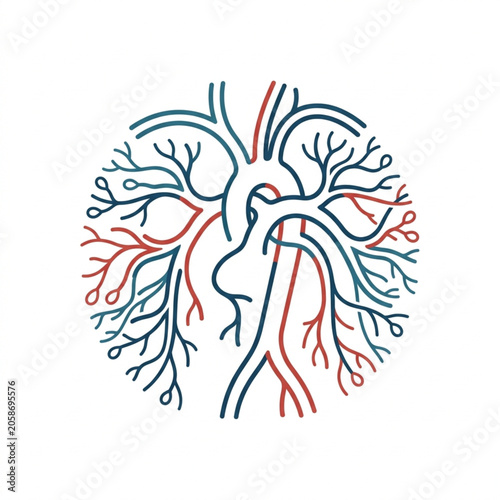 Abstract Human Circulatory System Illustration.