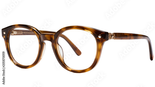 Photos Tortoiseshell patterned eyeglasses with gold accents, isolated on transparent ba