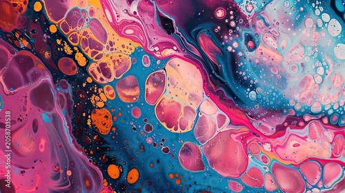 Abstract art design with fluid and mixed colors, vibrant modern style.
