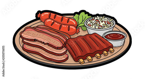 Grilled Meat on a Plate Ready.