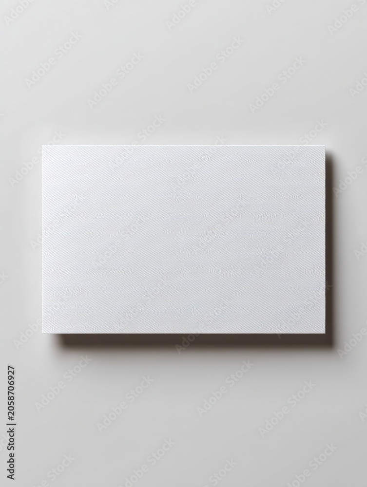 Fototapeta premium Minimalist White Card on a Clean Gray Background with Subtle Shadows