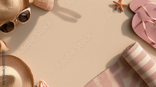 Summer Beach Background with Copy Space