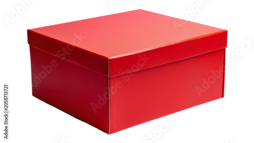 Foto Red rectangular cardboard gift box with lid