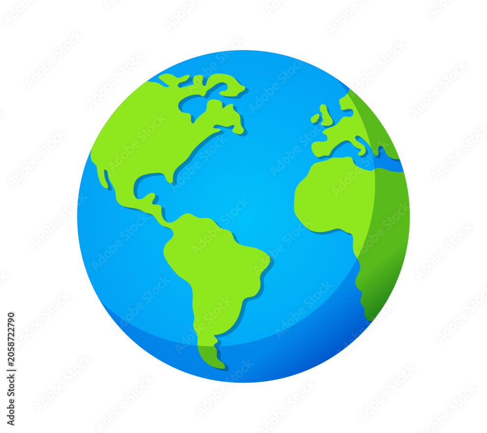 Fototapeta premium Earth globe flat vector illustration