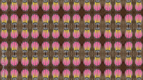 Traditional Dhak Drum Seamless Pattern Background