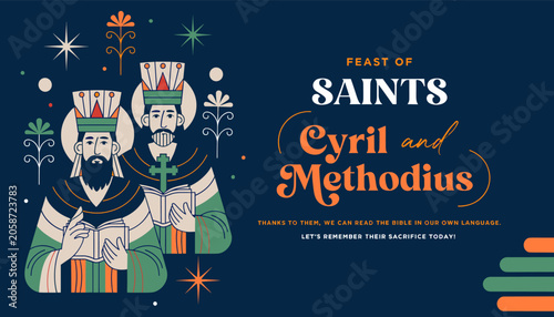 Obraz na płótnie Feast of Saints Cyril and Methodius, celebrating their work in translating the Bible into Slavic languages and their sacrifice